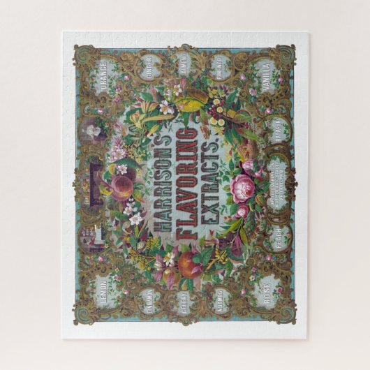 Viktorianisches Blumengebäck Extrakte aus grünrosa Puzzle (Vertikal)