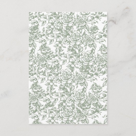 Viktorianisches Blumengeschirr Grünes Foto Französ Begleitkarte (Rückseite)