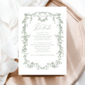 Viktorianisches Blumengeschirr Grünes Foto Französ Begleitkarte