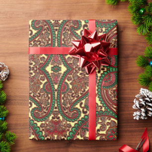 Viktorianisches, blumengeschmücktes Pisley-Boho-Ju Geschenkpapier