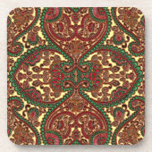 Viktorianisches, blumengeschmücktes Pisley-Boho-Ju Getränkeuntersetzer (Vorderseite)