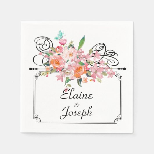 Viktorianisches Blumenhängezeichen Serviette (Vorderseite)