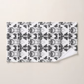 Viktorianisches Blumenmuster Nahtlos Schwarz-weiß Badhandtuch Set (Handtuch)