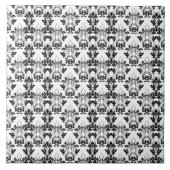 Viktorianisches Blumenmuster Nahtlos Schwarz-weiß Fliese (Vorderseite)