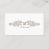 Viktorianisches Blumenmuster - Weiß Platzkarte (Rückseite)