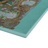 Viktorianisches Blumenobst Backextrakt aquamarin r Schneidebrett (Ecke)