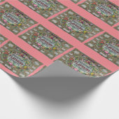 Viktorianisches Blumenobst Backextrakt Küche pink Geschenkpapier (Ecke)