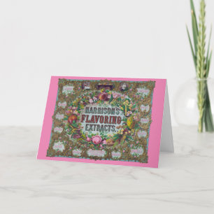 Viktorianisches Blumenobst Backextrakte Vintag Karte