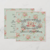 viktorianisches, blumenreiches Vintages Brautparty Einladung (Vorne/Hinten)