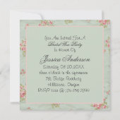 viktorianisches, blumenreiches Vintages Brautparty Einladung (Rückseite)