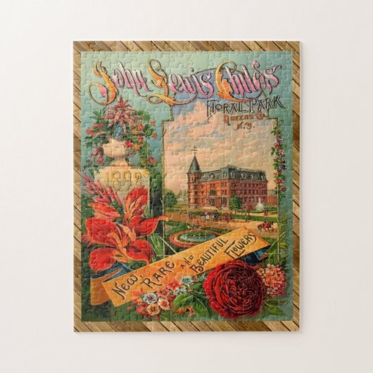 Viktorianisches Blumensaatpaket 1892 Seltene SAMML Puzzle (Vertikal)