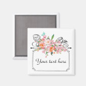 Viktorianisches Blumenschild zur Hochzeit Magnet (Vorderseite/Rückseite)