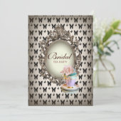 viktorianisches botanisches Brautparty Tee Party Einladung (Stehend Vorderseite)