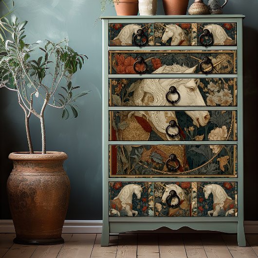 Viktorianisches botanisches William Morris Style E Seidenpapier