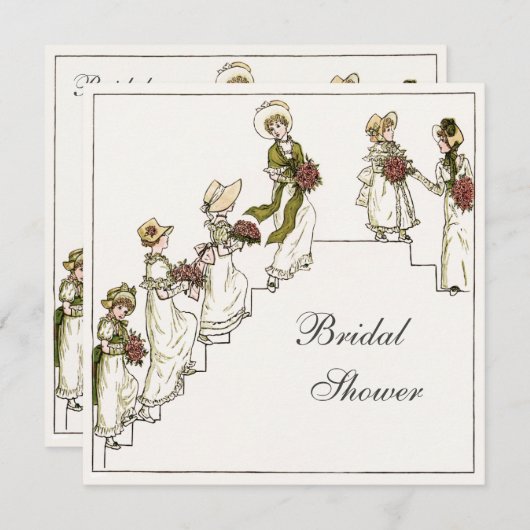 Viktorianisches Braut-und Brautjungfern-Brautparty Einladung (Vorne/Hinten)