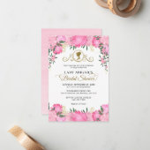Viktorianisches Brautparty in Rosa Mitteilungskarte (Vorderseite/Rückseite Beispiel)