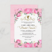Viktorianisches Brautparty in Rosa Mitteilungskarte (Vorne/Hinten)