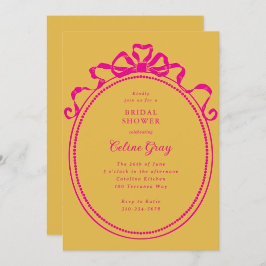 Viktorianisches Brautparty mit Rahmen aus antikem Einladung (Vorne/Hinten)