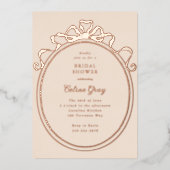 Viktorianisches Brautparty mit  Rahmen aus antikem Folieneinladung (Vorderseite)