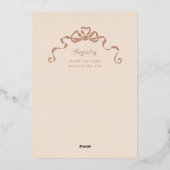 Viktorianisches Brautparty mit Rahmen aus antikem Folieneinladung (Rückseite)