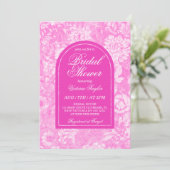 Viktorianisches Brautparty mit rosafarbenem Einladung (Stehend Vorderseite)