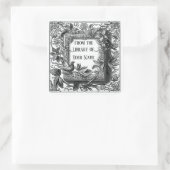 Viktorianisches Buchzeichen mit Bird Quadratischer Aufkleber (Tasche)
