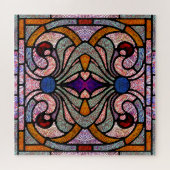 Viktorianisches Buntglas in Farbsplittern Puzzle (Horizontal)