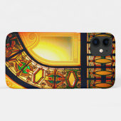 Viktorianisches Buntglas sieht elegant aus Case-Mate iPhone Hülle (Rückseite (Horizontal))