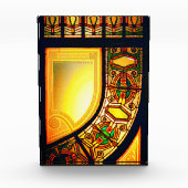 Viktorianisches Buntglas sieht elegant aus Fotoblock (Vorderseite)