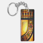 Viktorianisches Buntglas sieht elegant aus schwarz Schlüsselanhänger (Vorderseite links)