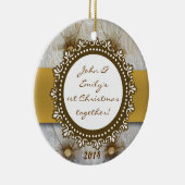 Viktorianisches Button Tuck Fabr Personalisierter  Keramikornament (Rechts)