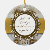 Viktorianisches Button Tuck Fabr Personalisierter  Keramikornament (Vorne)