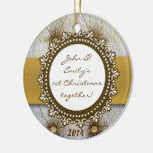 Viktorianisches Button Tuck Fabr Personalisierter  Keramikornament (Links)