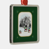 Viktorianisches Caroling Pinguine Ornament Aus Metall (Rechts)