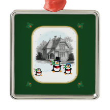 Viktorianisches Caroling Pinguine Ornament