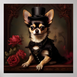 Viktorianisches Chihuahua Vintag Portrait Poster
