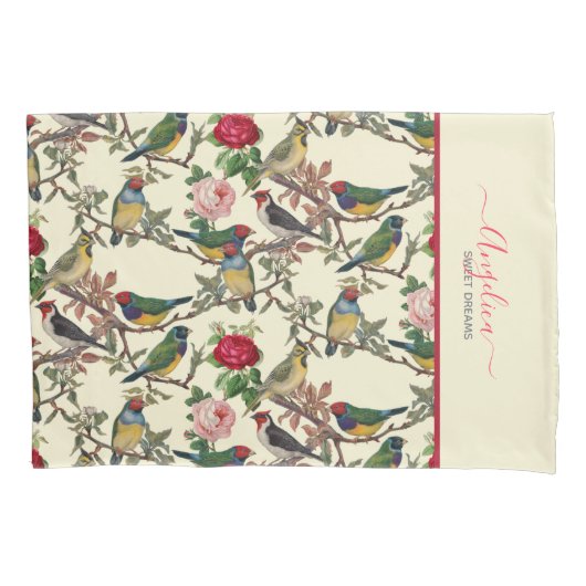 Viktorianisches Chintzy Scrapbook Retro Birds Must Kissenbezug (Vorderseite)