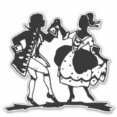 Viktorianisches Couple Dancing Silhouette Art Aufkleber (Vorderseite)