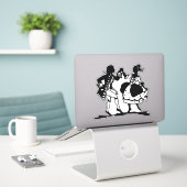 Viktorianisches Couple Dancing Silhouette Art Aufkleber (Laptop auf Schreibtisch)