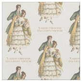 Viktorianisches Couple Vintage Weihnachtsstoff Stoff (Nahaufnahme)