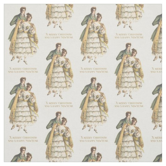 Viktorianisches Couple Vintage Weihnachtsstoff Stoff (Muster)