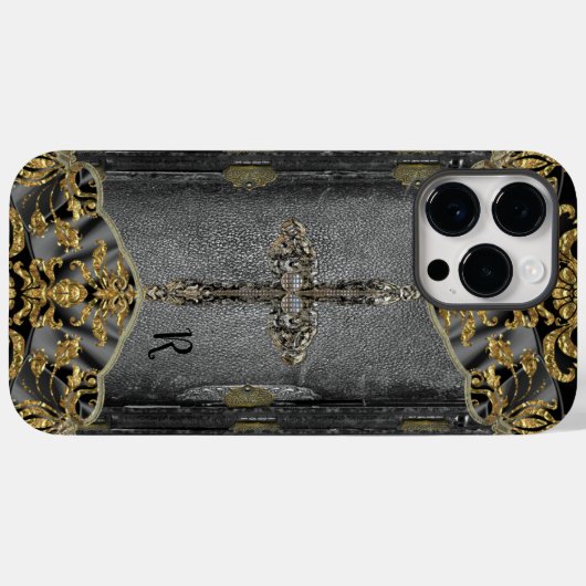 Viktorianisches Cross Monogramm Case-Mate iPhone Hülle (Rückseite (Horizontal))