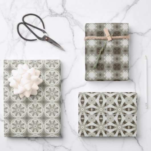 Viktorianisches Crosshatch Weihnachten: Textildesi Geschenkpapier Set (Vorderseite)