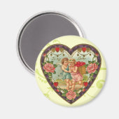 Viktorianisches Cupid Heart Magnet (Vorderseite/Rückseite)