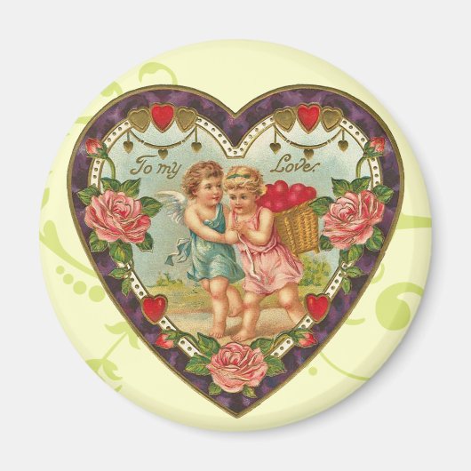 Viktorianisches Cupid Heart Magnet (Vorne)