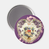 Viktorianisches Cupid Heart Magnet (Vorderseite/Rückseite)
