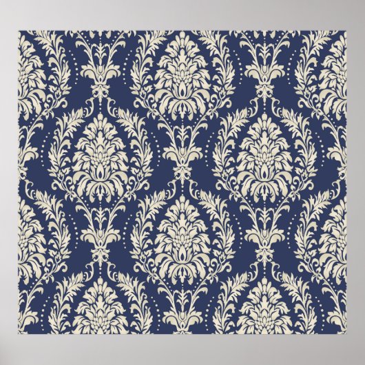 Viktorianisches Damask Wallpaper-Vintages Muster Poster (Vorne)