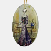 Viktorianisches Dame-Vintages französisches Keramik Ornament (Links)