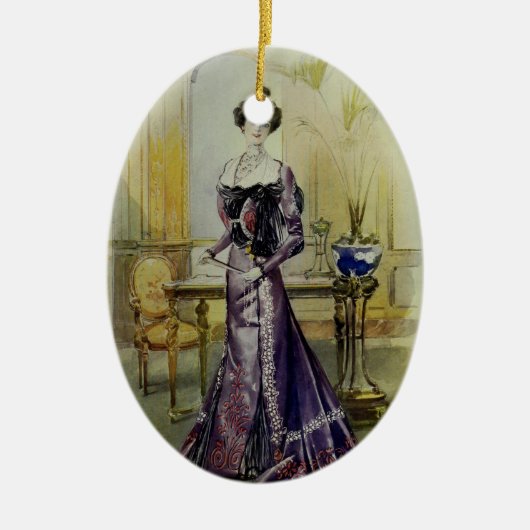 Viktorianisches Dame-Vintages französisches Keramik Ornament (Vorne)