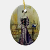 Viktorianisches Dame-Vintages französisches Keramik Ornament (Hinten)